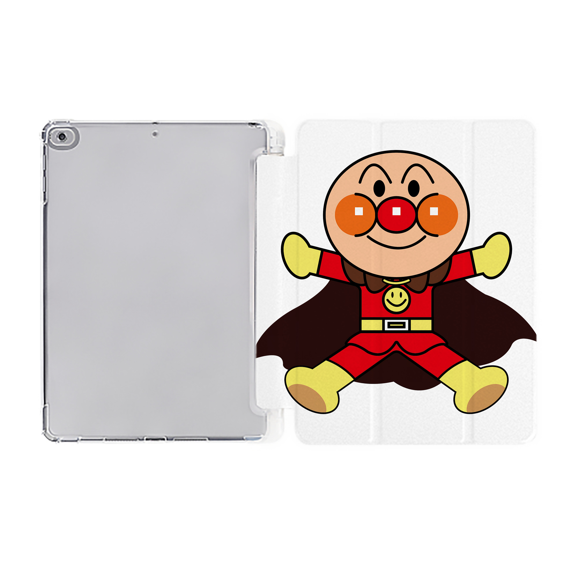（画像用） アンパンマン Anpanman IPad ケース ペン収納付き 三つ折りスタンド PUレザー×シリコン 対応機種9.5/10.5/10.9インチ